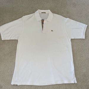 Men’s White Authentic Burberry Polo Shirt